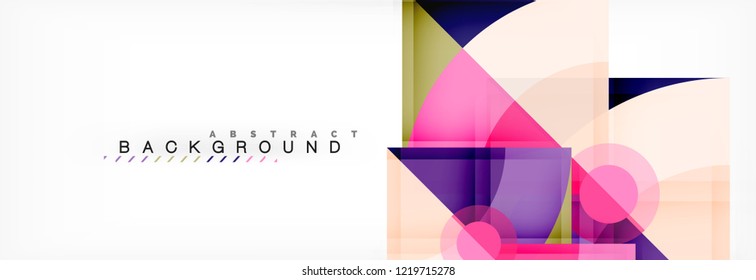 Triangles and circle geometric background, modern design