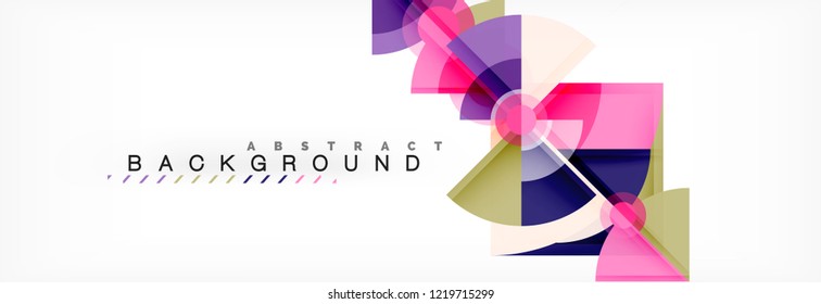 Triangles and circle geometric background, modern design