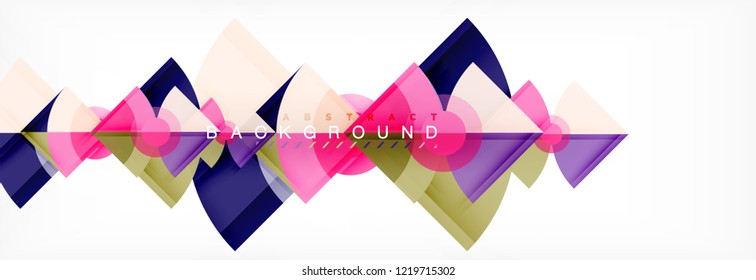 Triangles and circle geometric background, modern design