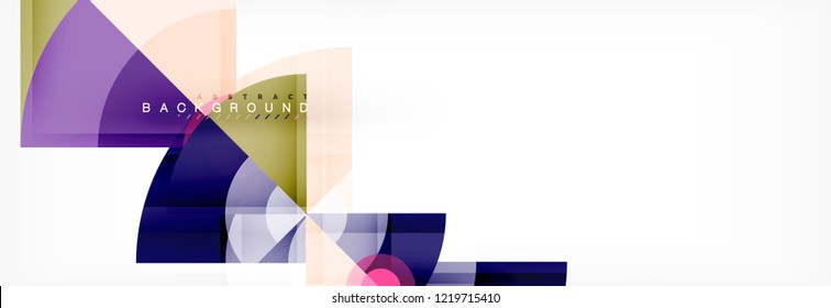 Triangles and circle geometric background, modern design