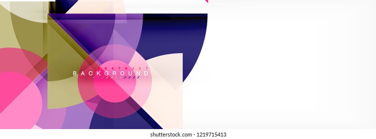 Triangles and circle geometric background, modern design