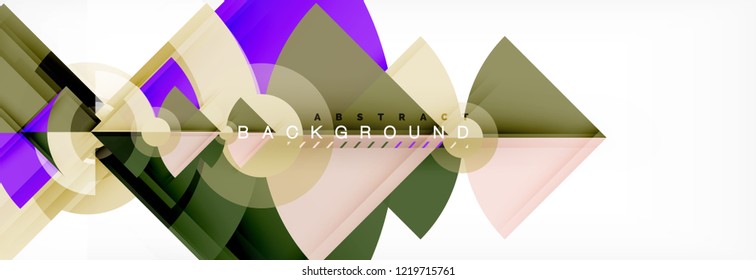 Triangles and circle geometric background, modern design