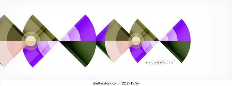 Triángulos y fondo geométrico circular, diseño moderno