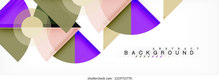 Triangles and circle geometric background, modern design