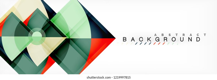 Triangles and circle geometric background, modern design