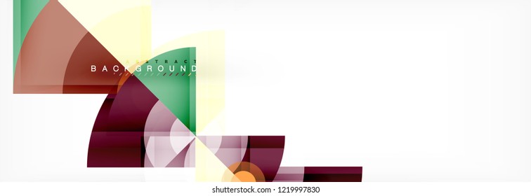 Triangles and circle geometric background, modern design
