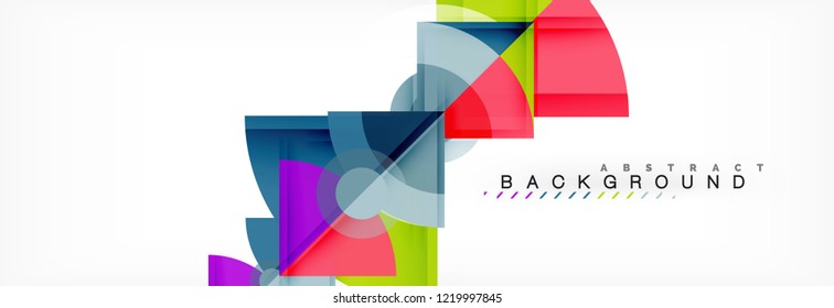 Triangles and circle geometric background, modern design