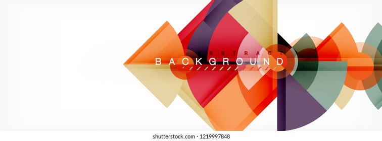 Triangles and circle geometric background, modern design