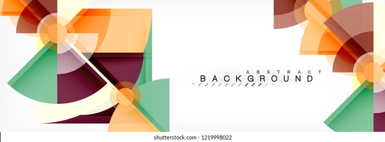 Triangles and circle geometric background, modern design