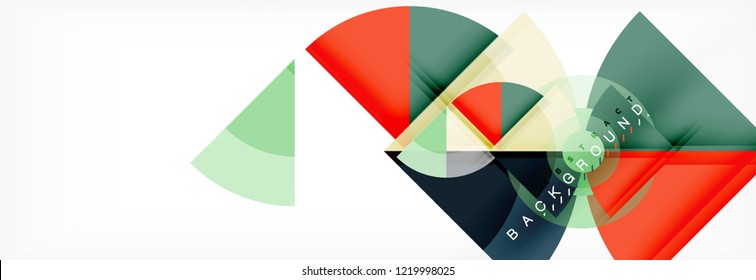 Triangles and circle geometric background, modern design