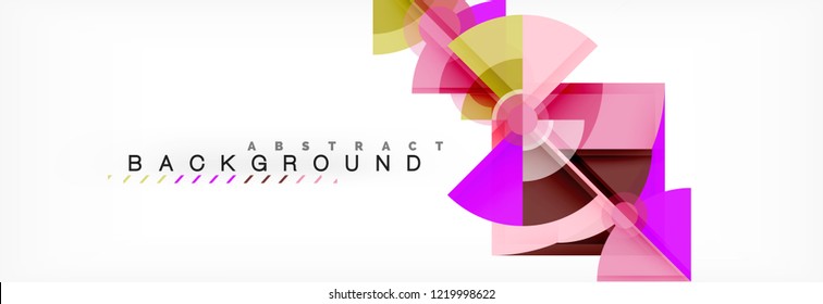 Triangles and circle geometric background, modern design
