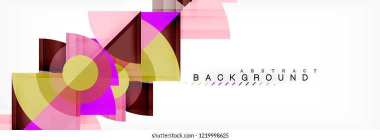 Triangles and circle geometric background, modern design