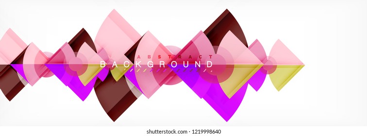 Triangles and circle geometric background, modern design