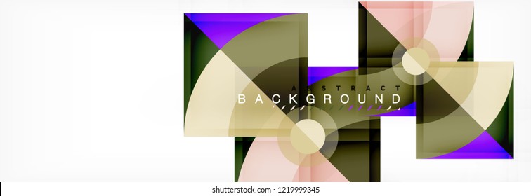 Triangles and circle geometric background, modern design