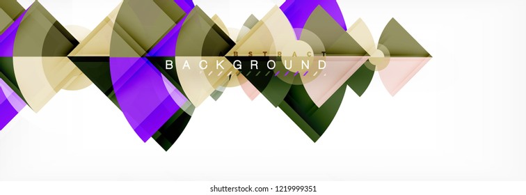 Triangles and circle geometric background, modern design
