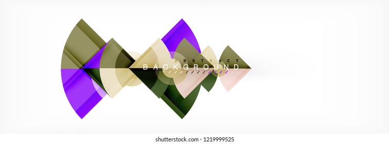 Triangles and circle geometric background, modern design