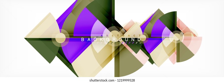 Triangles and circle geometric background, modern design
