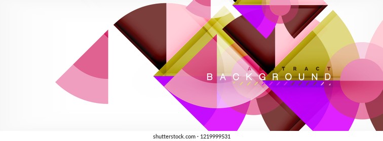 Triangles and circle geometric background, modern design