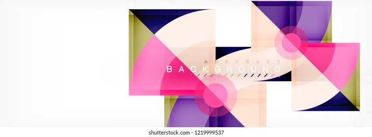 Triangles and circle geometric background, modern design