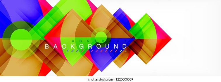 Triangles and circle geometric background, modern design