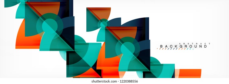 Triangles and circle geometric background, modern design