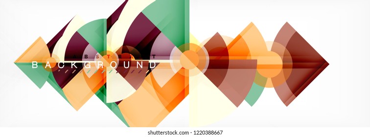 Triangles and circle geometric background, modern design