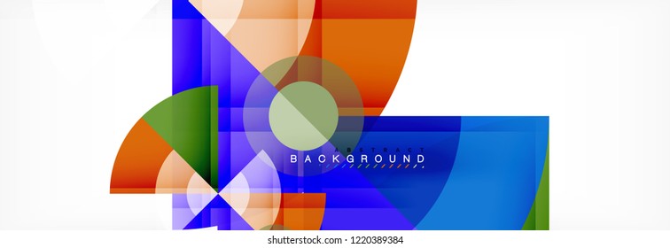 Triangles and circle geometric background, modern design