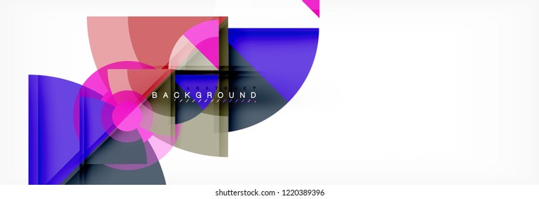 Triangles and circle geometric background, modern design