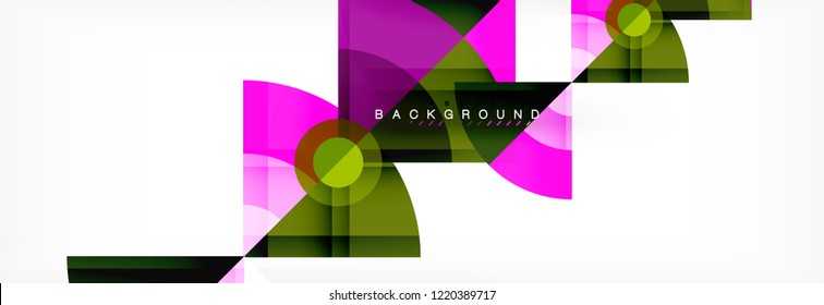 Triangles and circle geometric background, modern design