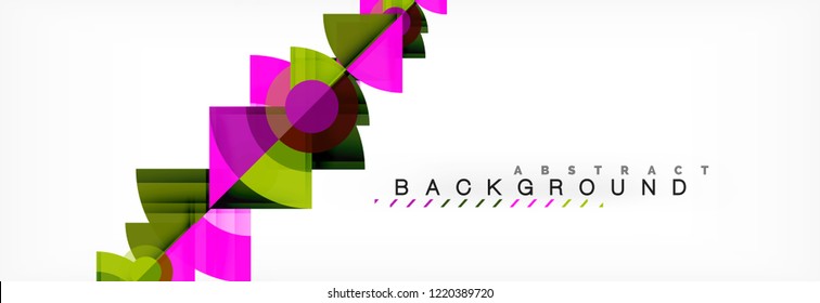 Triangles and circle geometric background, modern design