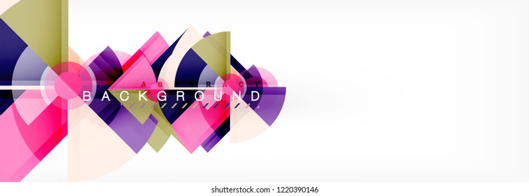 Triangles and circle geometric background, modern design