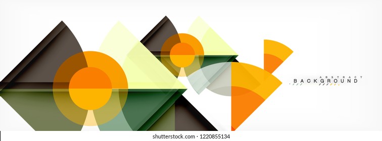 Triangles and circle geometric background, modern design