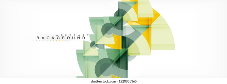 Triangles and circle geometric background, modern design