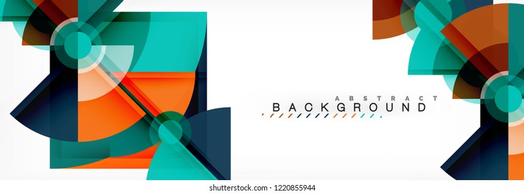 Triangles and circle geometric background, modern design