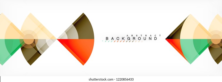 Triangles and circle geometric background, modern design