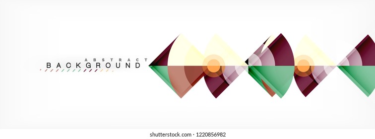 Triangles and circle geometric background, modern design