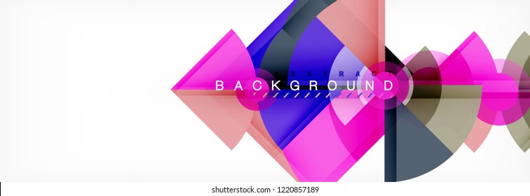 Triangles and circle geometric background, modern design