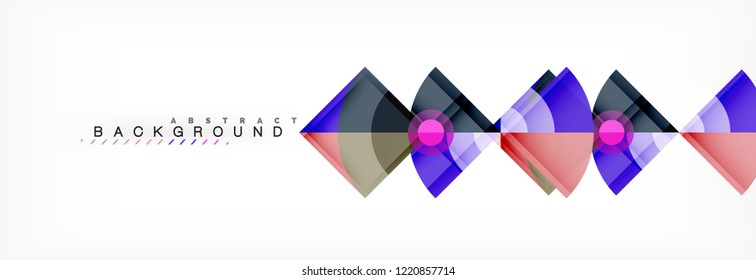 Triangles and circle geometric background, modern design