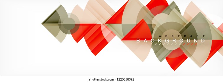 Triangles and circle geometric background, modern design
