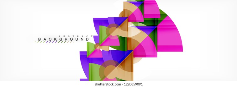 Triangles and circle geometric background, modern design