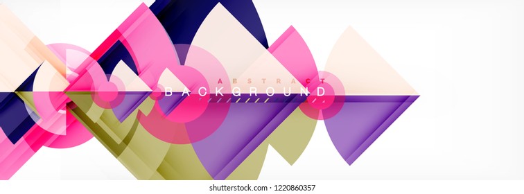 Triangles and circle geometric background, modern design
