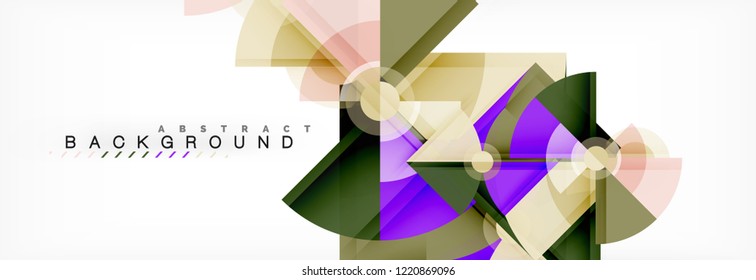 Triangles and circle geometric background, modern design