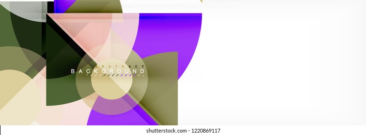 Triangles and circle geometric background, modern design