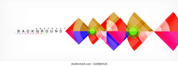 Triangles and circle geometric background, modern design