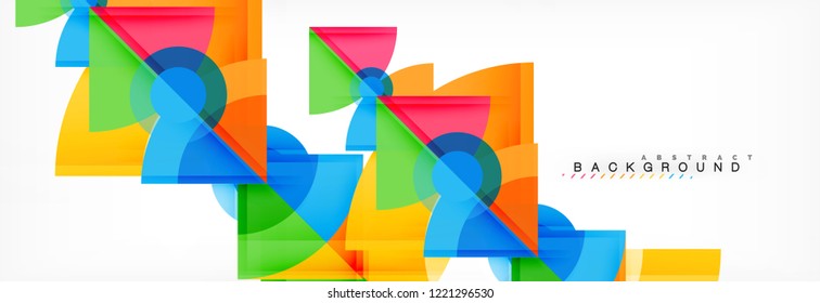 Triangles and circle geometric background, modern design