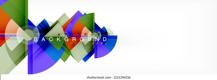 Triangles and circle geometric background, modern design