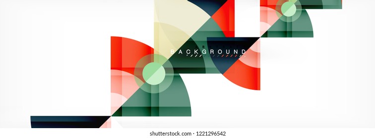 Triangles and circle geometric background, modern design