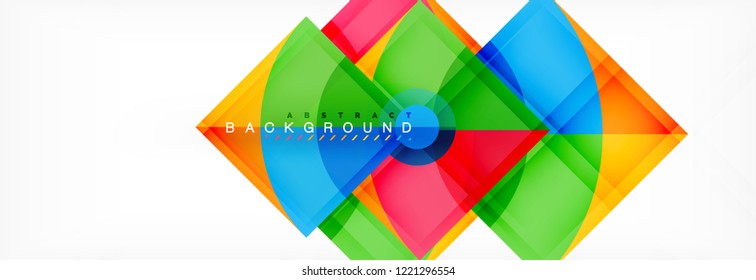 Triangles and circle geometric background, modern design