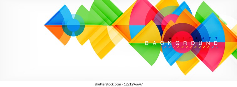 Triangles and circle geometric background, modern design
