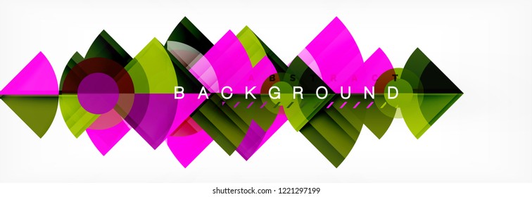 Triangles and circle geometric background, modern design